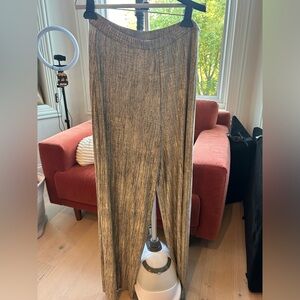 Anthro Elevenses Gold Palazzo Pants